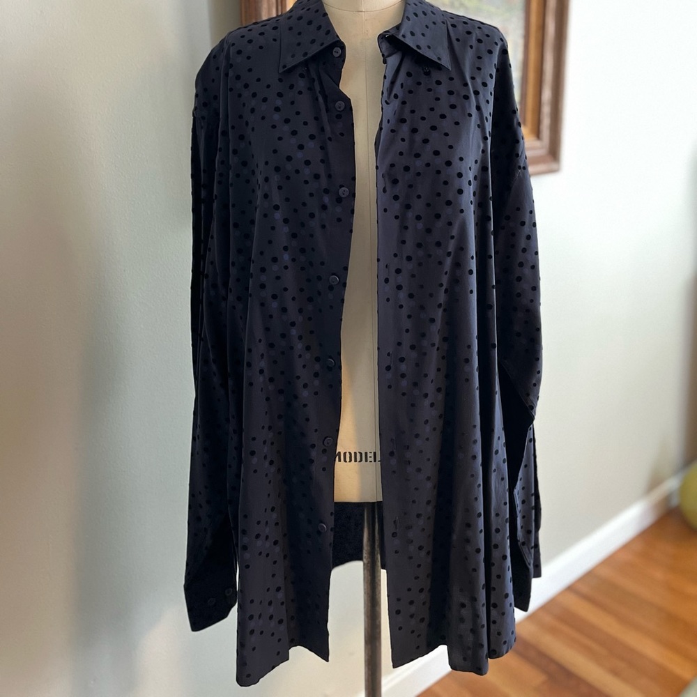 Jhane Barnes Men’s Casual Long Sleeve Shirt Silk Cotton Blend